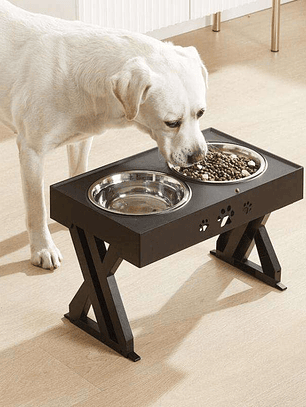 Comedero y Bebedero Para Perros con Altura Ajustable – Colores – 2 Platos de Acero y 1 Comedero con Dificultad