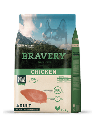Bravery Pollo Adulto Large/Medium Breeds 12kg