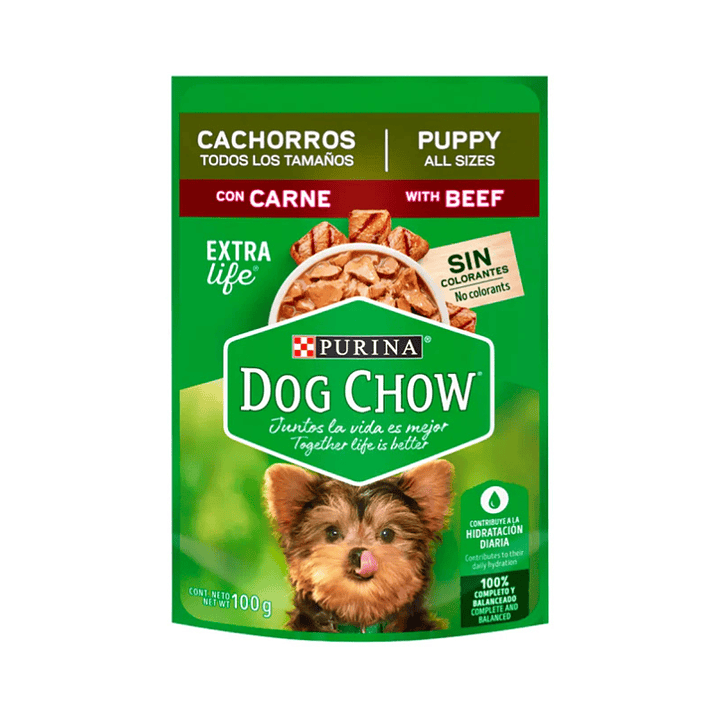 Sachet Dog Chow Cachorro Sabor Carne 100 gr 1