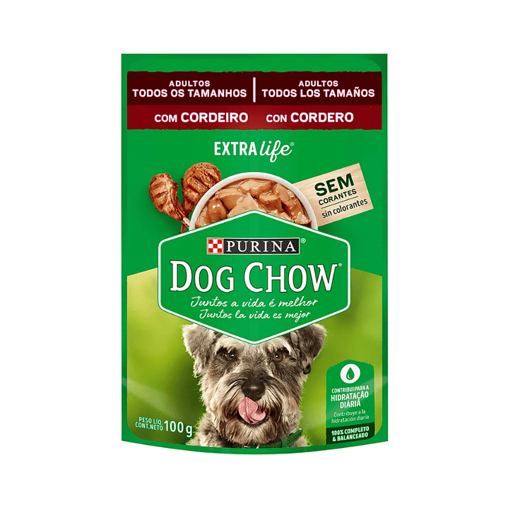 Sachet Dog Chow Adulto Sabor Cordero 100 gr 1