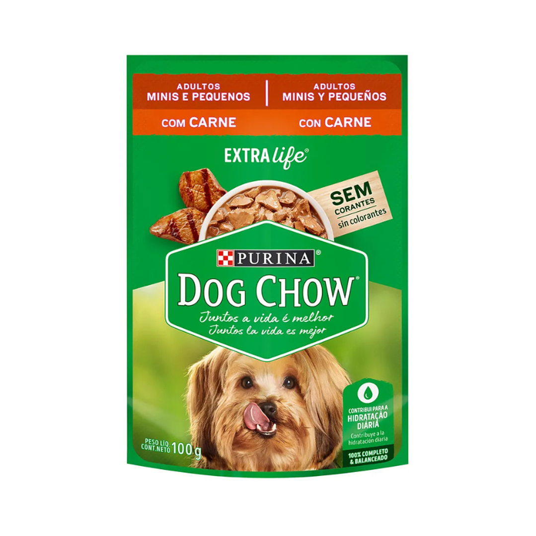 Sachet Dog Chow Adulto Minis y Pequeños Sabor Carne 100 gr 1