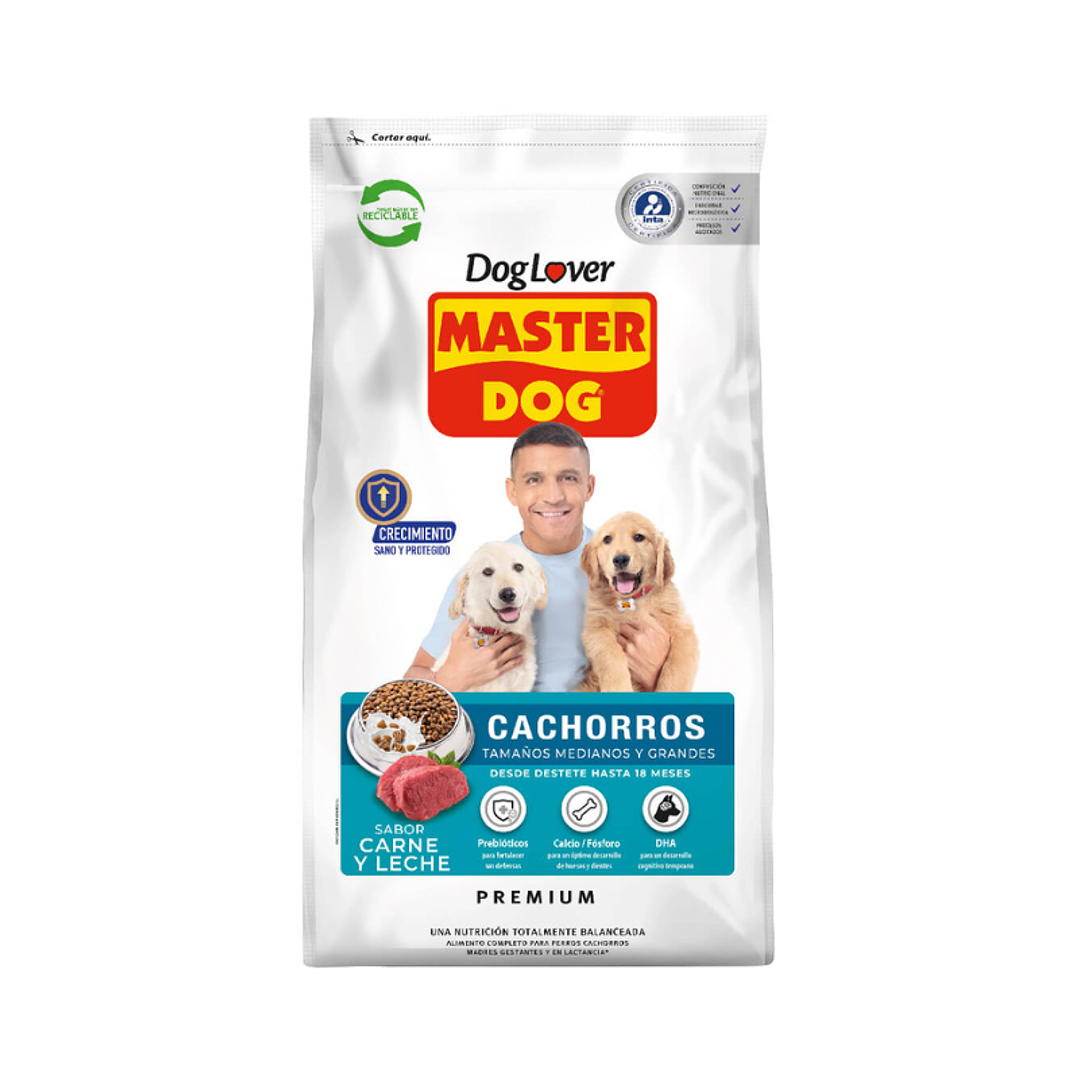 Master Dog Cachorro Tamaños Medianos y Grandes Sabor Carne Leche 18 kg 1