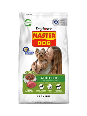 Master Dog Adulto Tamaños Pequeños Sabor Carne 18 kg