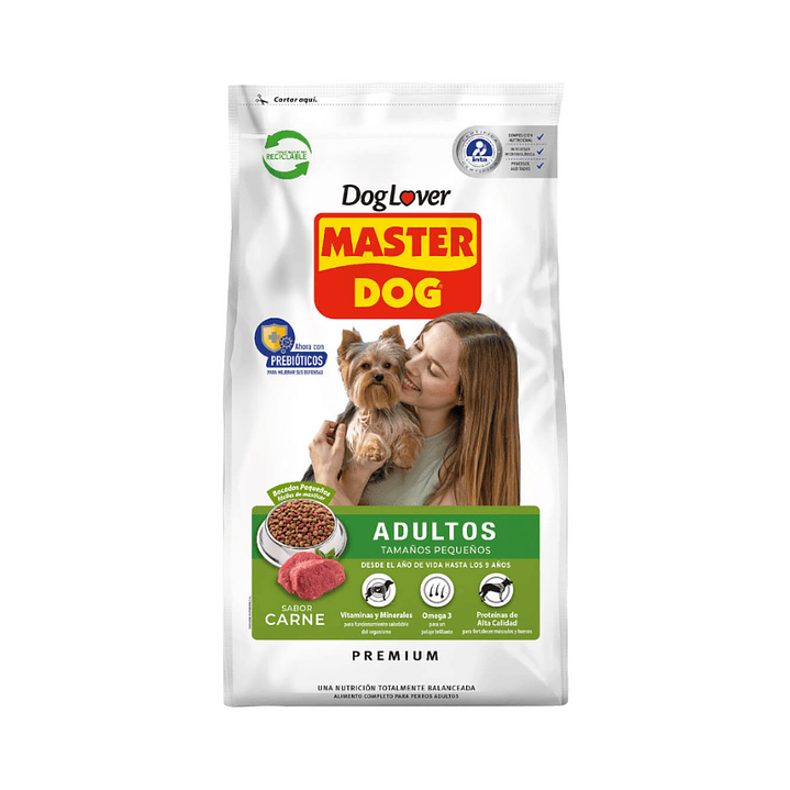 Master Dog Adulto Tamaños Pequeños Sabor Carne 18 kg 1
