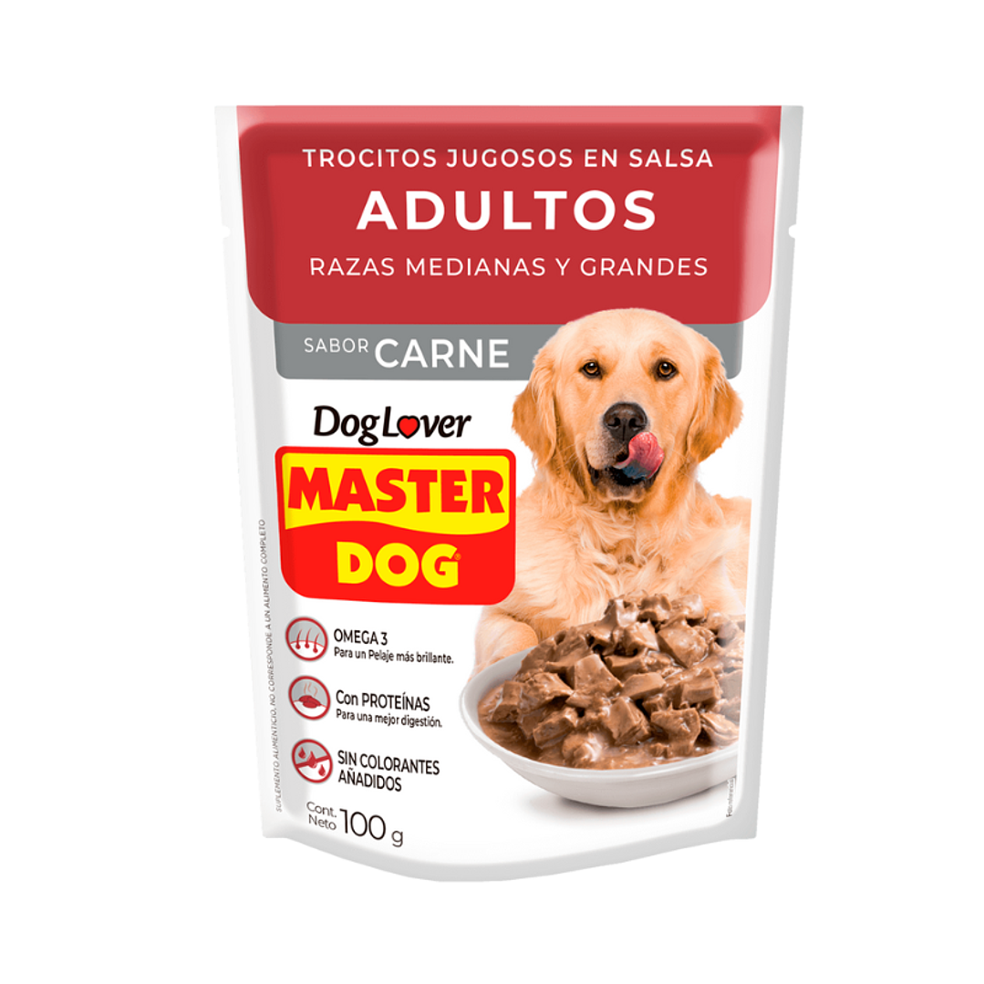 Sachet Master Dog Trocitos Adulto Sabor Carne 100 gr 1
