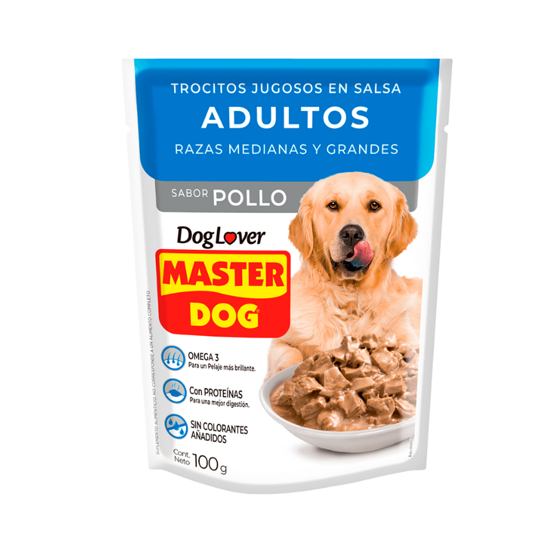 Sachet Master Dog Trocitos Adulto Sabor Pollo 100 gr 1