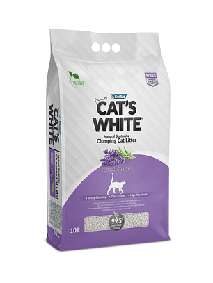 Arena Sanitaria Aglutinante Cat's White Aroma Lavanda 10 lts