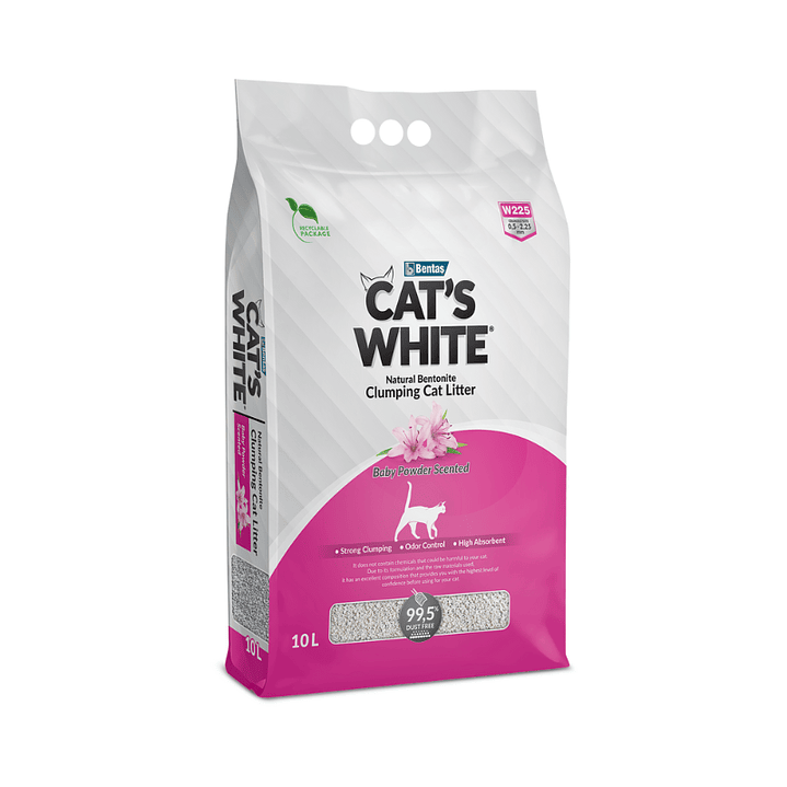 Arena Sanitaria Aglutinante Cat's White Aroma Bebé 10 lts 1