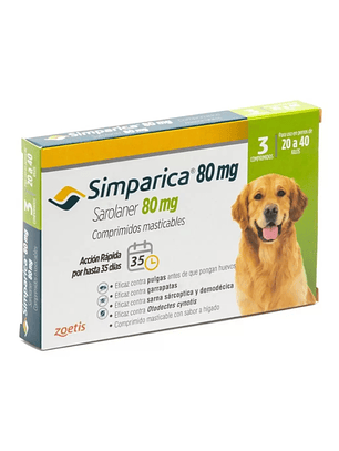 Simparica 3 Comprimidos - 20 kg a 40 kg