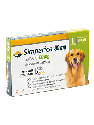 Simparica 1 Comprimido - 20 kg a 40 kg