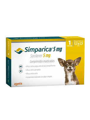 Simparica 1 Comprimido - 1,3 kg a 2,5 kg