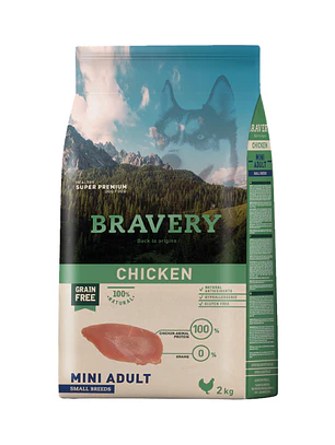 Bravery Mini Adulto Raza Pequeña Pollo 2 kg