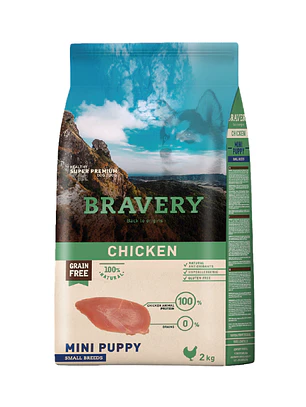 Bravery Mini Puppy Raza Pequeña Pollo 2 kg