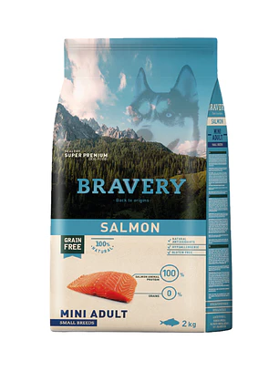 Bravery Mini Adulto Raza Pequeña Salmón 2 kg