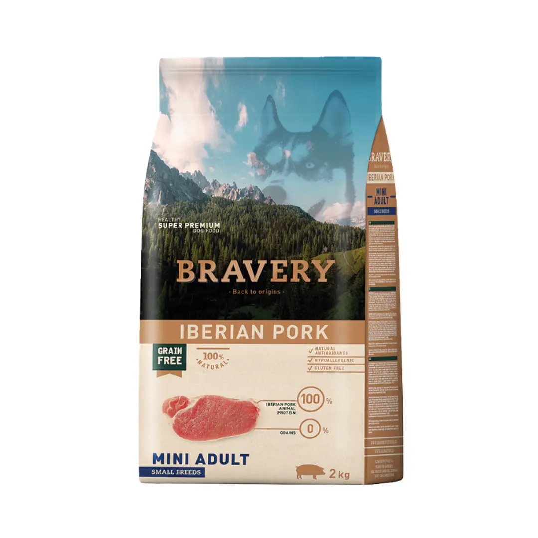 Bravery Mini Adulto Raza Pequeña Cerdo Ibérico 2 kg 1