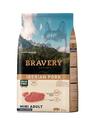 Bravery Mini Adulto Raza Pequeña Cerdo Ibérico 2 kg
