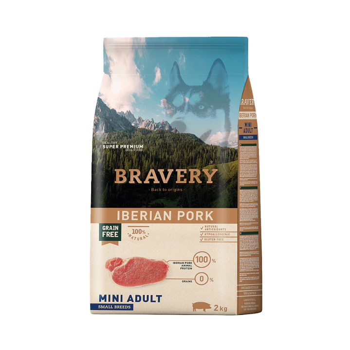 Bravery Mini Adulto Raza Pequeña Cerdo Ibérico 2 kg 1