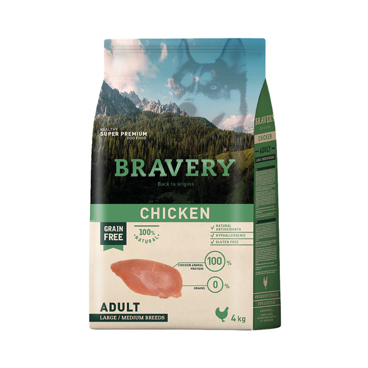 Bravery Adulto Raza Mediana Grande Pollo 4 kg 1