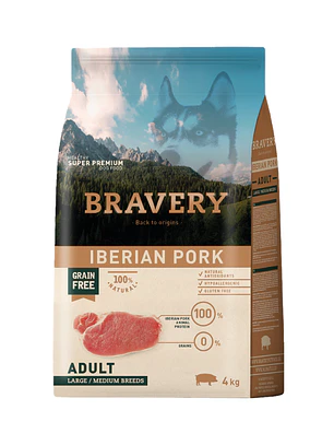 Bravery Adulto Raza Mediana Grande Cerdo Ibérico 4 kg