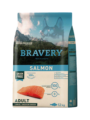 Bravery Adulto Raza Mediana Grande Salmón 12 kg