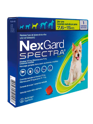 Nexgard Spectra 7.6 a 15Kg – 1 Comprimido