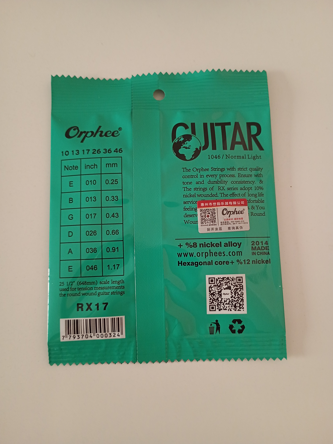 Cuerdas Orphee guitarra 2