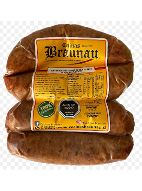 Chorizo parrillero Braunau 4 unidades