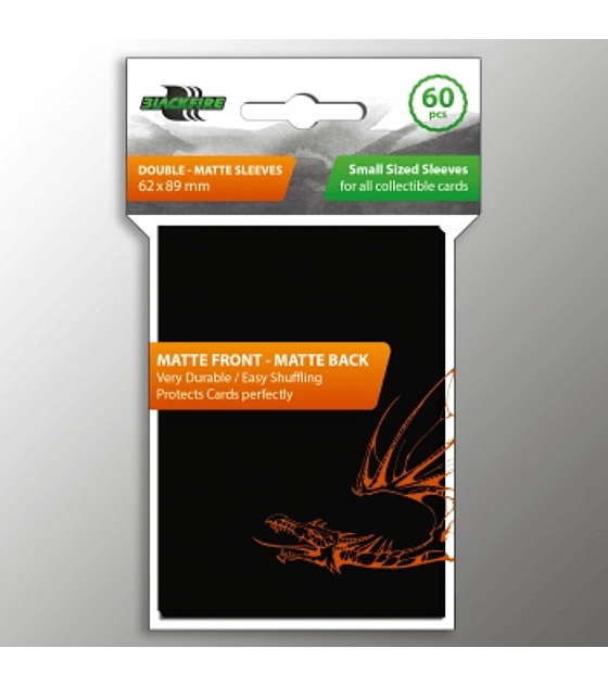 Blackfire Small Sleeves - Double-Matte Black (60 Sleeves)