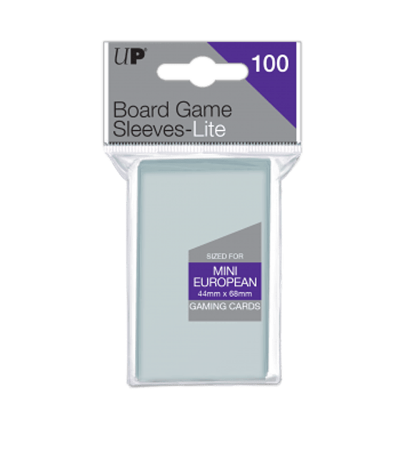 UP - Lite Mini European Board Game Sleeves 44mm x 68mm (100 Sleeves)