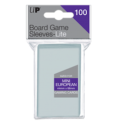 UP - Lite Mini European Board Game Sleeves 44mm x 68mm (100 Sleeves)
