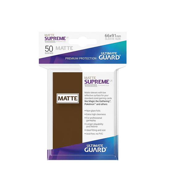 Ultimate Guard Supreme UX Sleeves Standard Size Matte Brown (50)