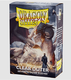 DRAGON SHIELD STANDARD SIZE OUTER SLEEVES - MATTE CLEAR (100 SLEEVES)
