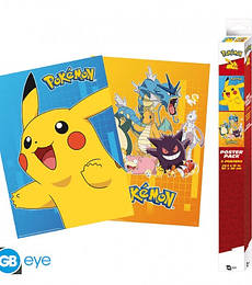  POKEMON - Set 2 Posters Chibi 52x38 - Colourful Characters