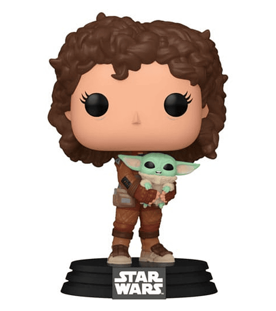 Star Wars: The Mandalorian POP! Vinyl Figure Peli Motto W/Grogu 9 cm