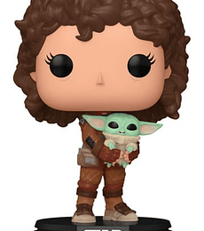 Star Wars: The Mandalorian POP! Vinyl Figure Peli Motto W/Grogu 9 cm