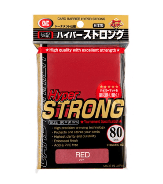 KMC STANDARD SLEEVES - HYPER STRONG RED (80 SLEEVES)