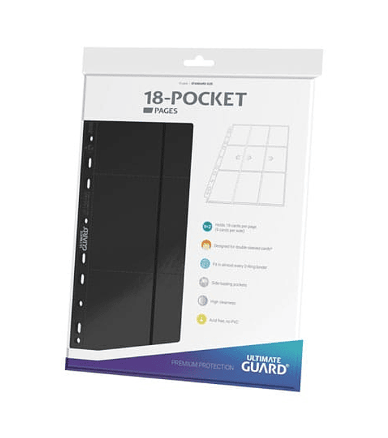 Ultimate Guard 18-Pocket Pages Side-Loading Black (10) Card Binders & Sheets Ultimate Guard