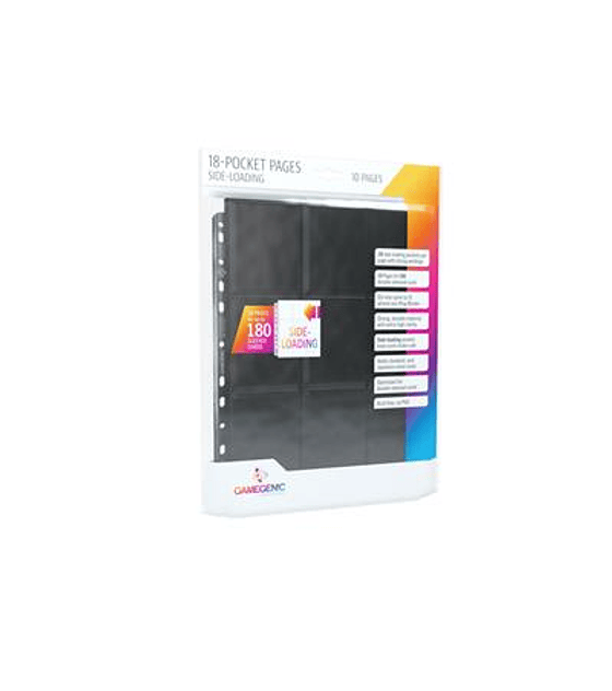 GameGenic- Sideloading 18-Pocket Pages 10 pcs pack Black