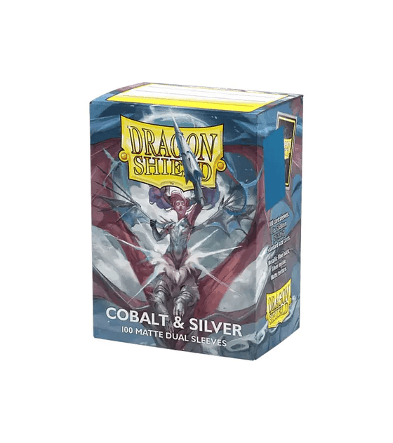 Dragon Shield Standard Matte Dual Sleeves Cobalt & Silver (100 sleeves)
