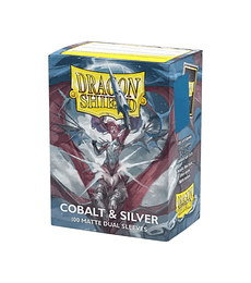 Dragon Shield Standard Matte Dual Sleeves Cobalt & Silver (100 sleeves)