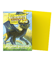 Dragon Shield Sleeves - Standard Size - Matte Dual - Yellow & Silver (100 Sleeves)
