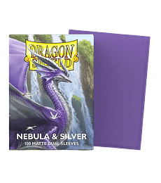 Dragon Shield Sleeves - Standard Size - Matte Dual - Nebula & Silver (100 Sleeves)