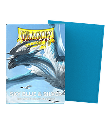 Dragon Shield Sleeves - Standard Size - Matte Dual - Sky Blue & Silver (100 Sleeves)