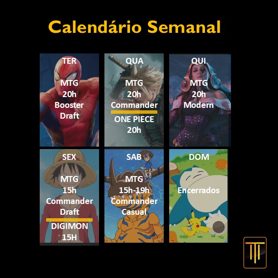 Calendário Semanal de Eventos - Triplace Games