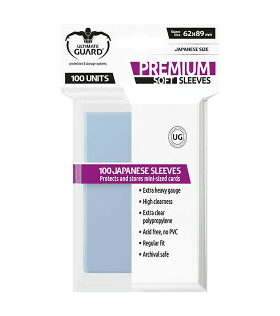 Ultimate Guard Premium Soft Sleeves Japanese Size Transparent (100)