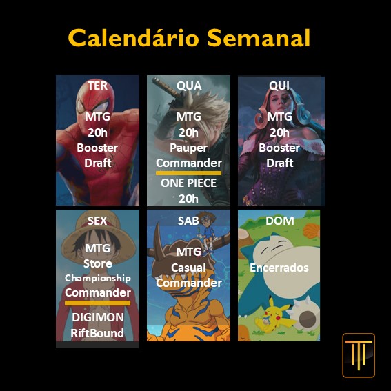 Calendário Semanal de Eventos - Triplace Games