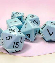 Chessex Opaque Pastel Blue/black Polyhedral 7-Dice Set