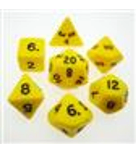 Chessex Opaque Polyhedral 7-Die Sets - Yellow w/black