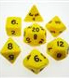 Chessex Opaque Polyhedral 7-Die Sets - Yellow w/black