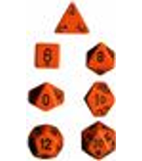 Chessex Opaque Polyhedral 7-Die Sets - Orange w/black